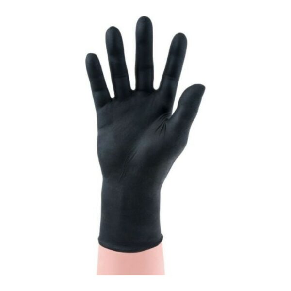 Gants noirs en nitrile destinés à l'alimentaire 100 pièces