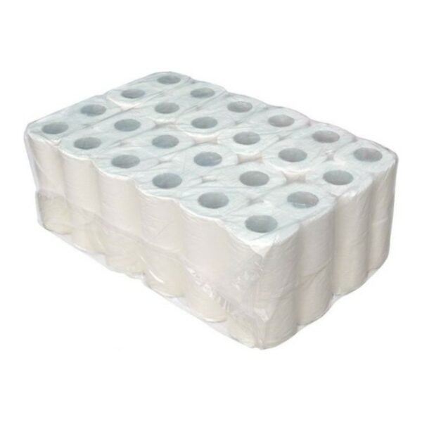 Papier Hygiénique Cellulose 2 Plis - 200 Feuilles à Rinçage Rapid - Blanc - 48 Rouleaux