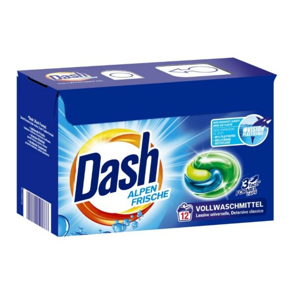 Dash Alpine Fresh - Boîte De 12 Pods 3 en 1 - carton 318g