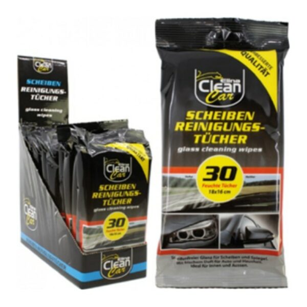 Clean - Lingettes Voiture Propre à l’Intérieur 30 Pièces - 50g