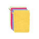 Gant de Toilette Jaune Rose Bleu Vert Pastel 21x15cm